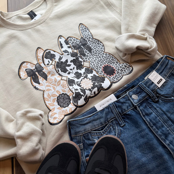 Patterned Bunnies Sweatshirt