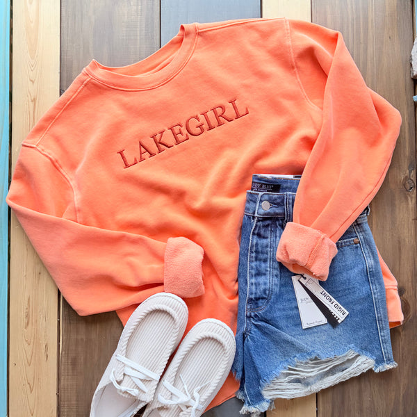 LakeGirl Fleece Crew Neck in Coral