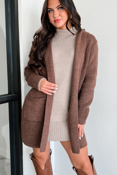 Chocolate Hooded Sweater Cardigan