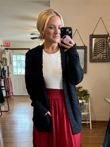 Black Popcorn Cardigan