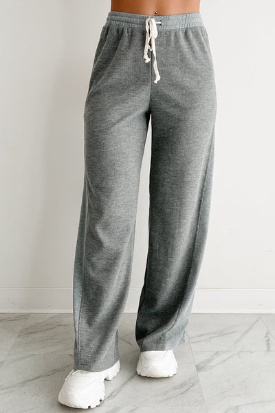 Grey Waffle Knit Pants