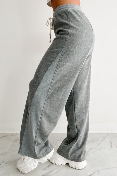Grey Waffle Knit Pants