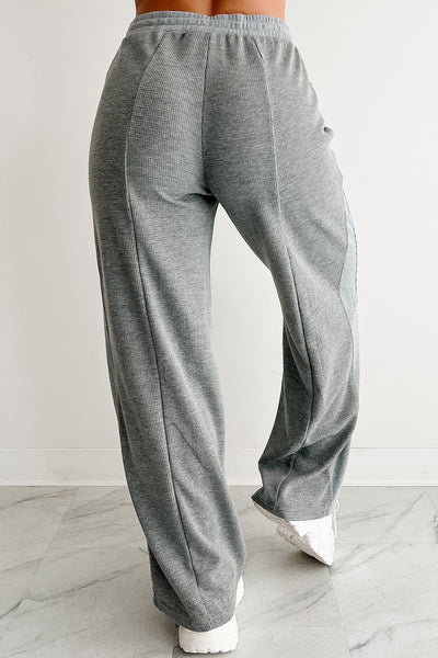 Grey Waffle Knit Pants