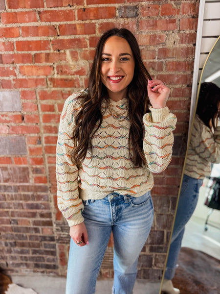 Oat Multi Stitch Sweater Hoodie