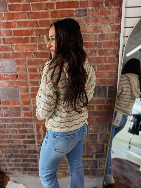 Oat Multi Stitch Sweater Hoodie