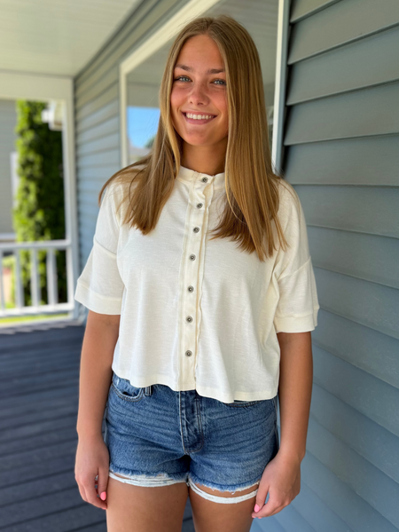 Button Down Cardigan Style Top