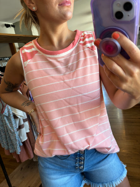 Blush Stripe Tank Top