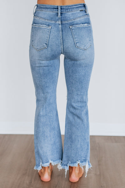Risen Charlie High-Rise Distressed Cropped Straight Jeans