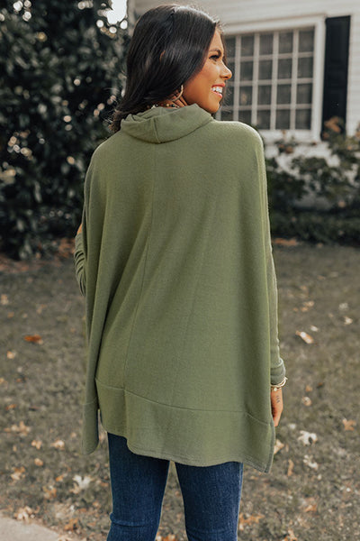 Olive Cowl Neck Tunic Sweater