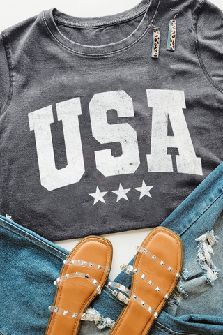 Charcoal Vintage USA Graphic Tee