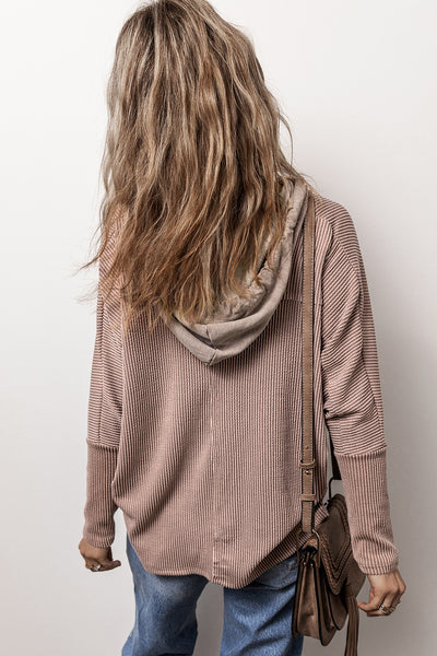 Dusty Mocha Corded Hooded Pullover
