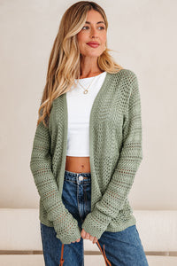 Sage Scalloped Edge Cardigan
