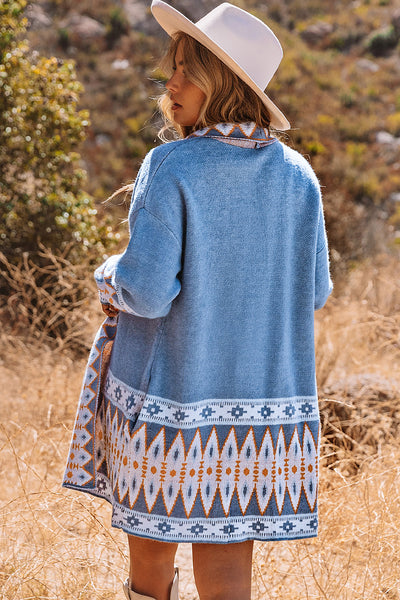 Sky Blue Aztec Cardigan