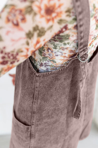 Mocha Vintage Washed Mini Dress