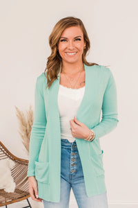 Cool Mint Open Front Cardigan