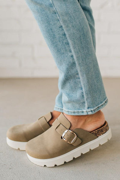Poppy Clog in Dark Taupe