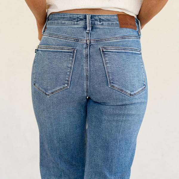 Judy Blue Slim Straight Rigid Magic Button-Fly