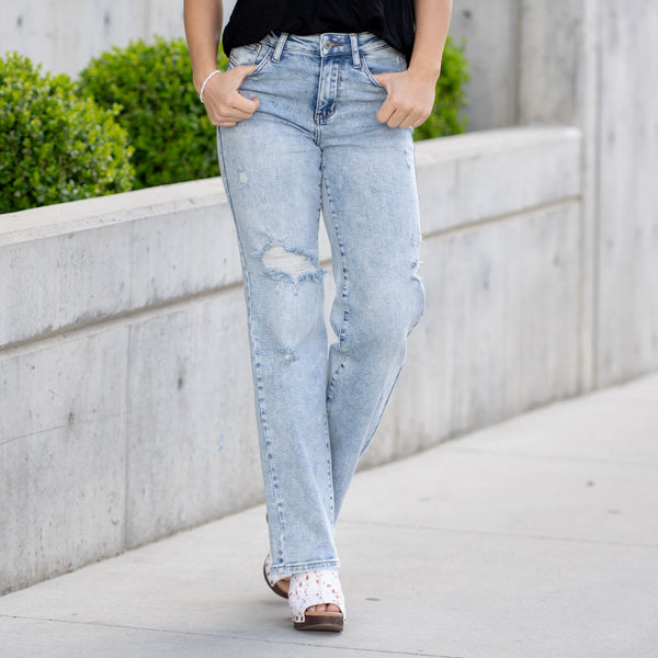 Judy Blue 90's Acid Wash Straight Leg Jeans