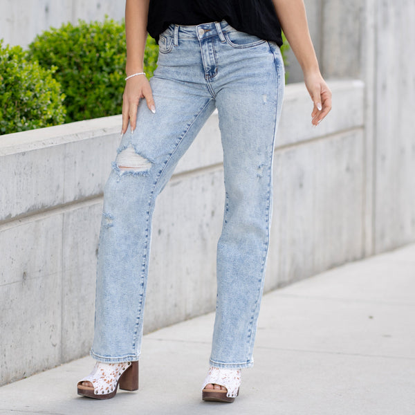Judy Blue 90's Acid Wash Straight Leg Jeans