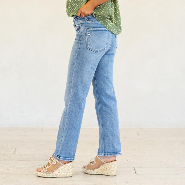 Lovervet Hadley High-Rise Ankle Slim Wide Jeans