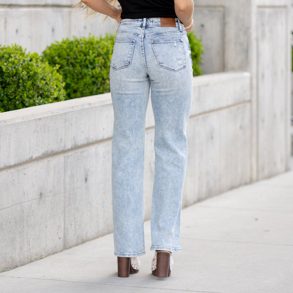Judy Blue 90's Acid Wash Straight Leg Jeans