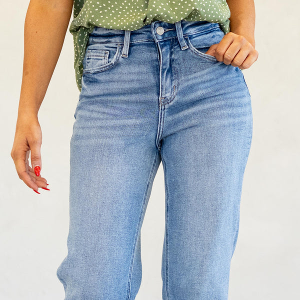 Lovervet Hadley High-Rise Ankle Slim Wide Jeans