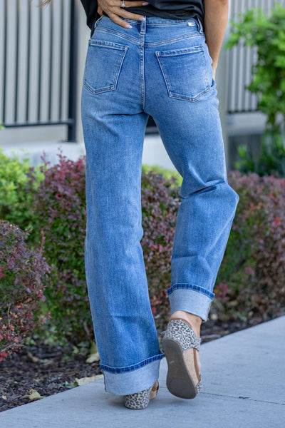 RFM Hailey High Rise Tummy Control Cuff Wide Leg Jeans