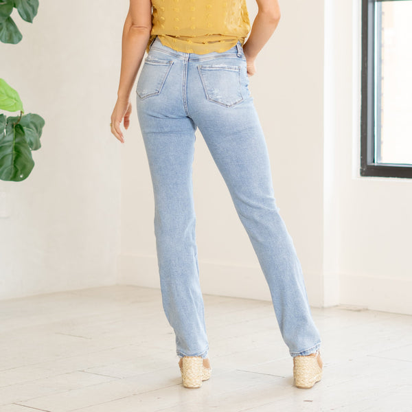 Lovervet Lennon High-Rise Distressed Straight Jeans
