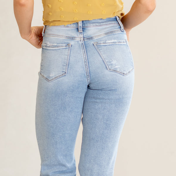 Lovervet Lennon High-Rise Distressed Straight Jeans
