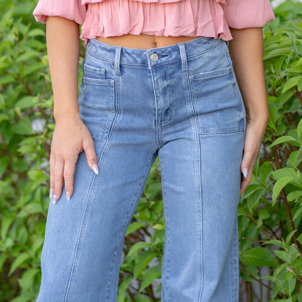 Lovervet Claire High Rise Seam Wide Leg Jeans