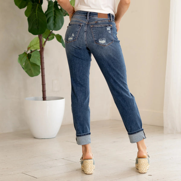 Judy Blue Distressed Boyfriend Jeans