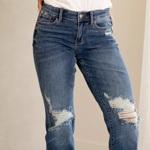 Judy Blue Distressed Boyfriend Jeans