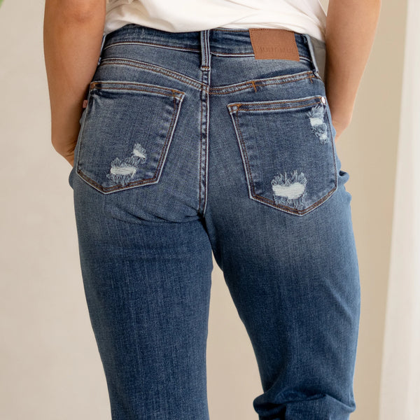 Judy Blue Distressed Boyfriend Jeans