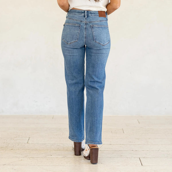 Judy Blue Slim Straight Rigid Magic Button-Fly