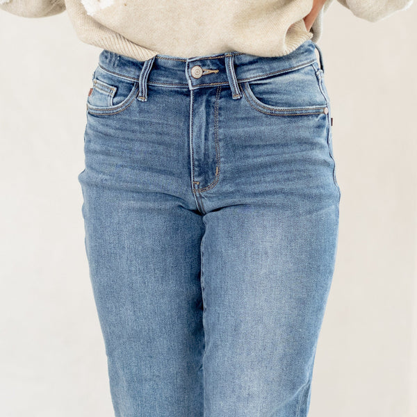 Judy Blue Mid-Rise Cuffed Boyfriend Jeans