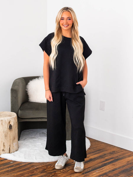 Black Textured Lounge Set