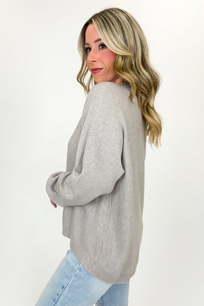 Heather Mocha Viscose Front Seam Sweater