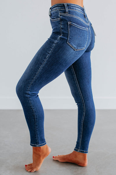 Lovervet Skylar Dark Wash High-Rise Skinnies