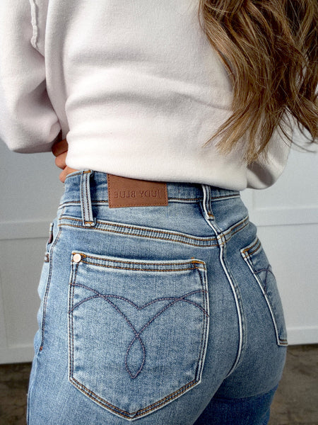 Judy Blue Thermal Straight Leg Jeans