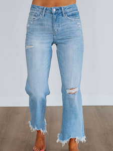 Lovervet Kami Distressed Crop Slim Wide Jeans