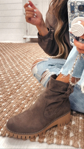 Very G Demi Boots in Taupe