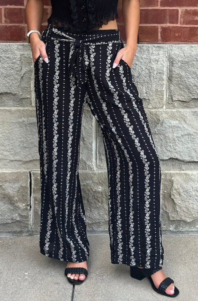 Black High Waisted Split Leg Pants