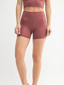 Cloud Sculpt 4" Biker Shorts in Red Pear (With Pockets)