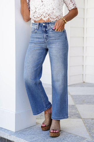 Lovervet Sloane High-Rise Ankle Wide Jeans