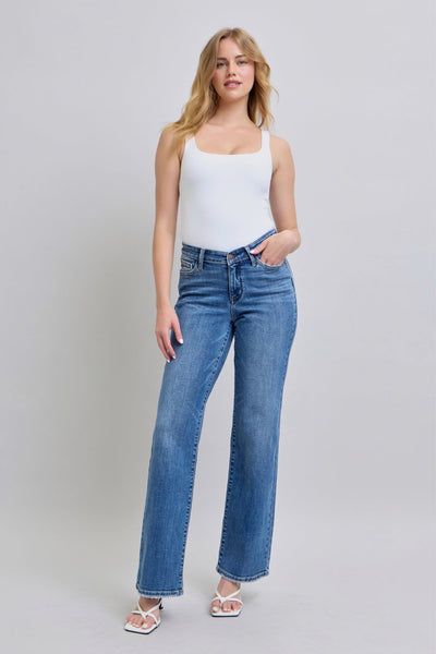 Judy Blue V-Front Vintage Wash Straight Fit