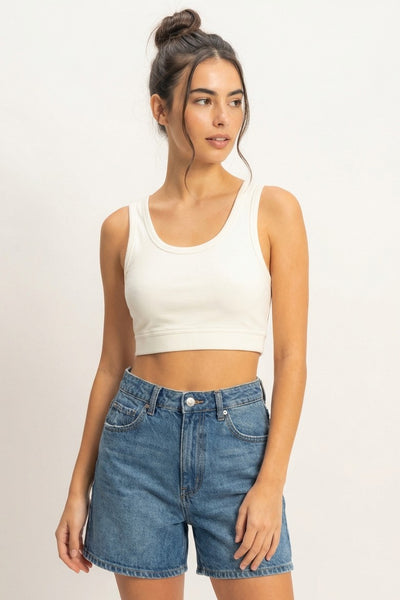 Marshmallow Cropped Tank Top
