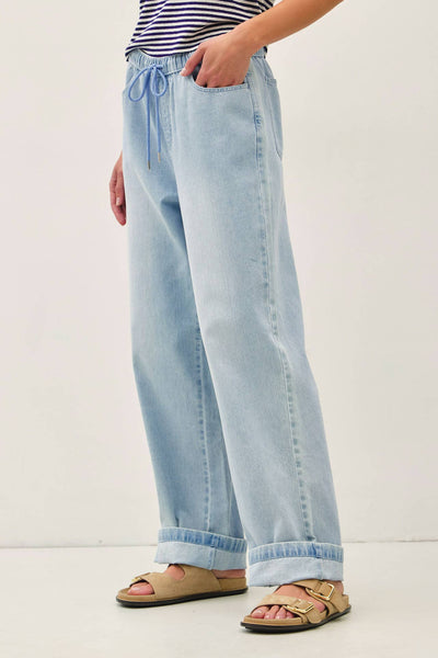 Ultra Comfy Pull-On Wide Leg Denim Pants