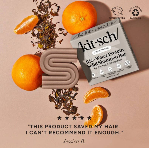 Kitsch Rice Water Shampoo & Conditioner Bar Combo for Hair Growth