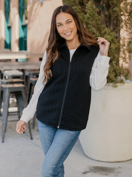 Black Quilted Vest