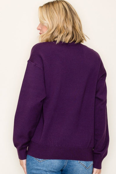 Eggplant Pullover Sweater